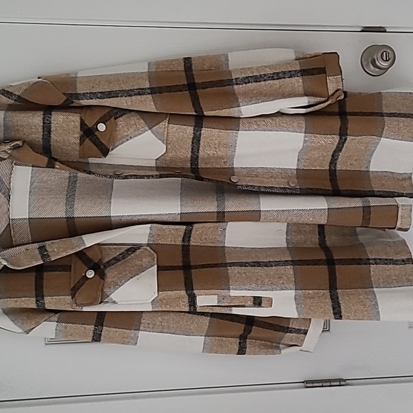 Long Plaid Shacket - Picture 1 of 4
